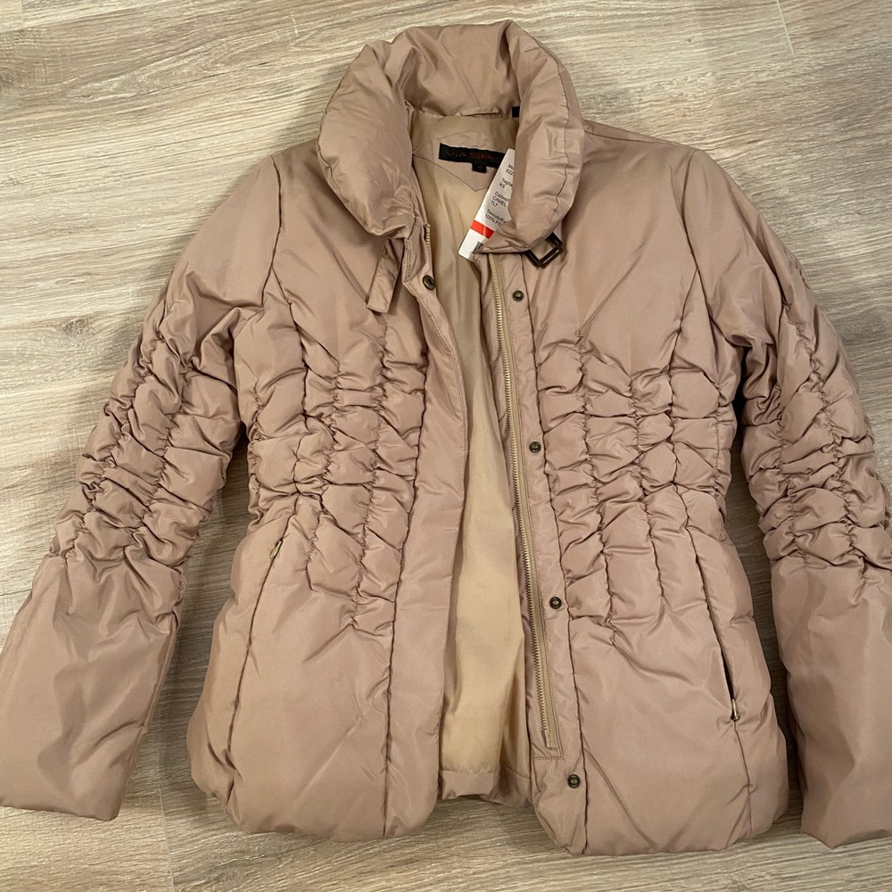 Via Spiga Taupe Puffer Jacket